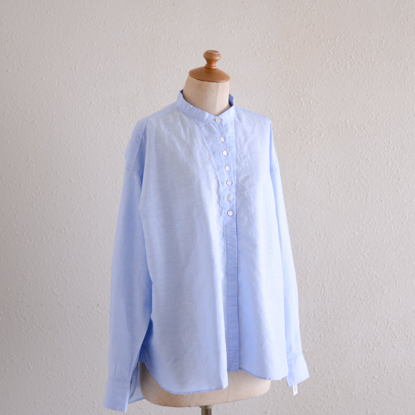 コットンリネンリラックスシャツ Sax