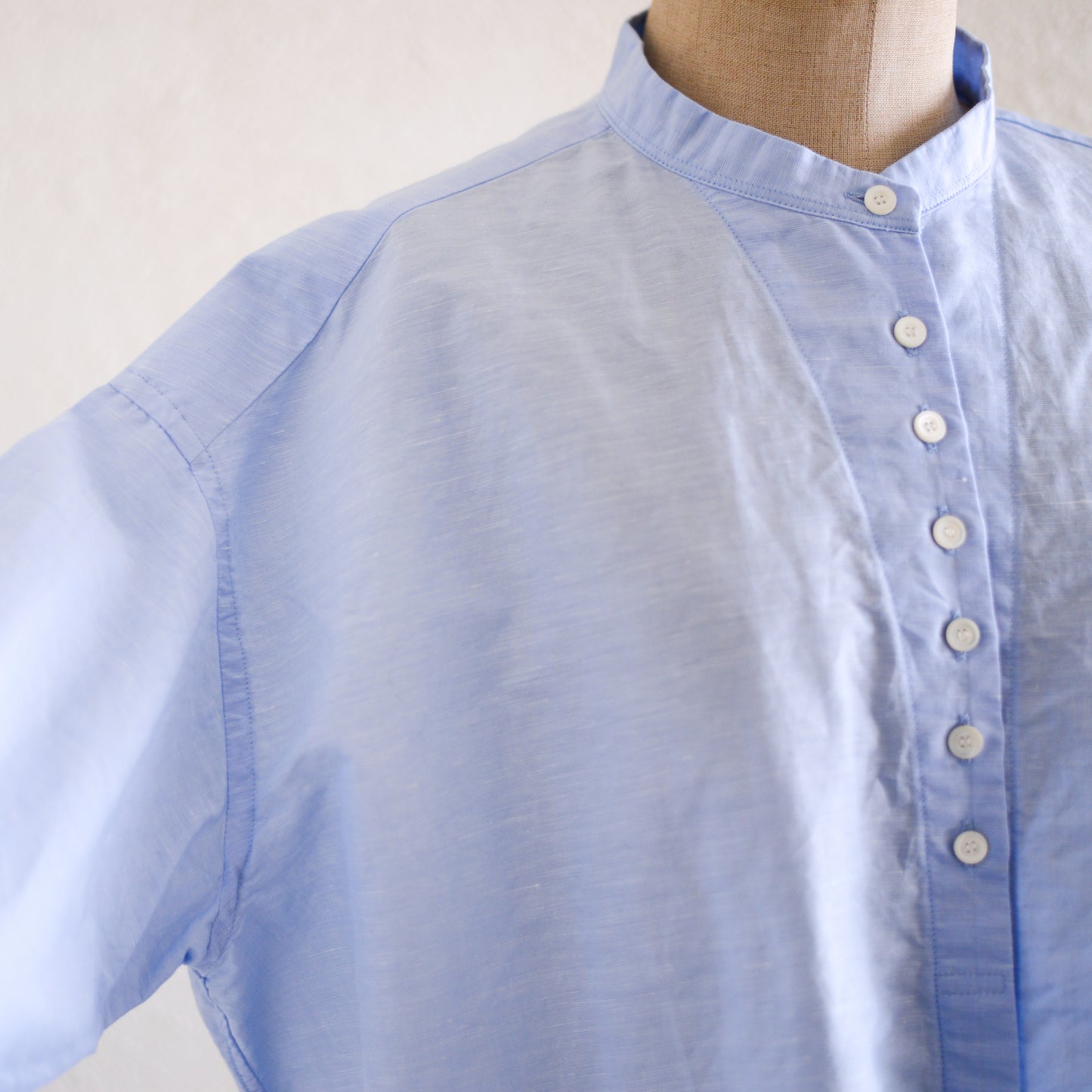 コットンリネンリラックスシャツ Sax