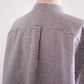 コットンリネンコンシールドボタンシャツ Off White ×Brown