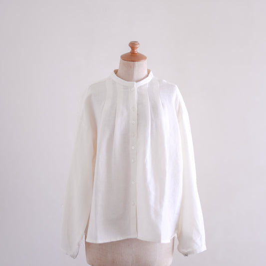 リネンウールパフスリーブブラウス Off White