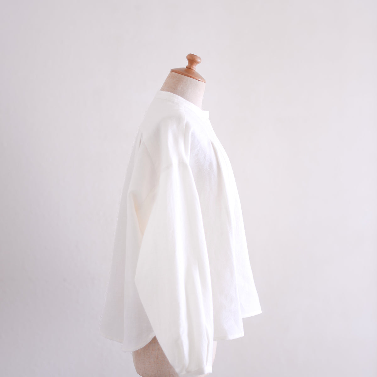 リネンウールパフスリーブブラウス Off White