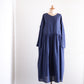 コットンリネン2ウェイギャザーワンピース Blue