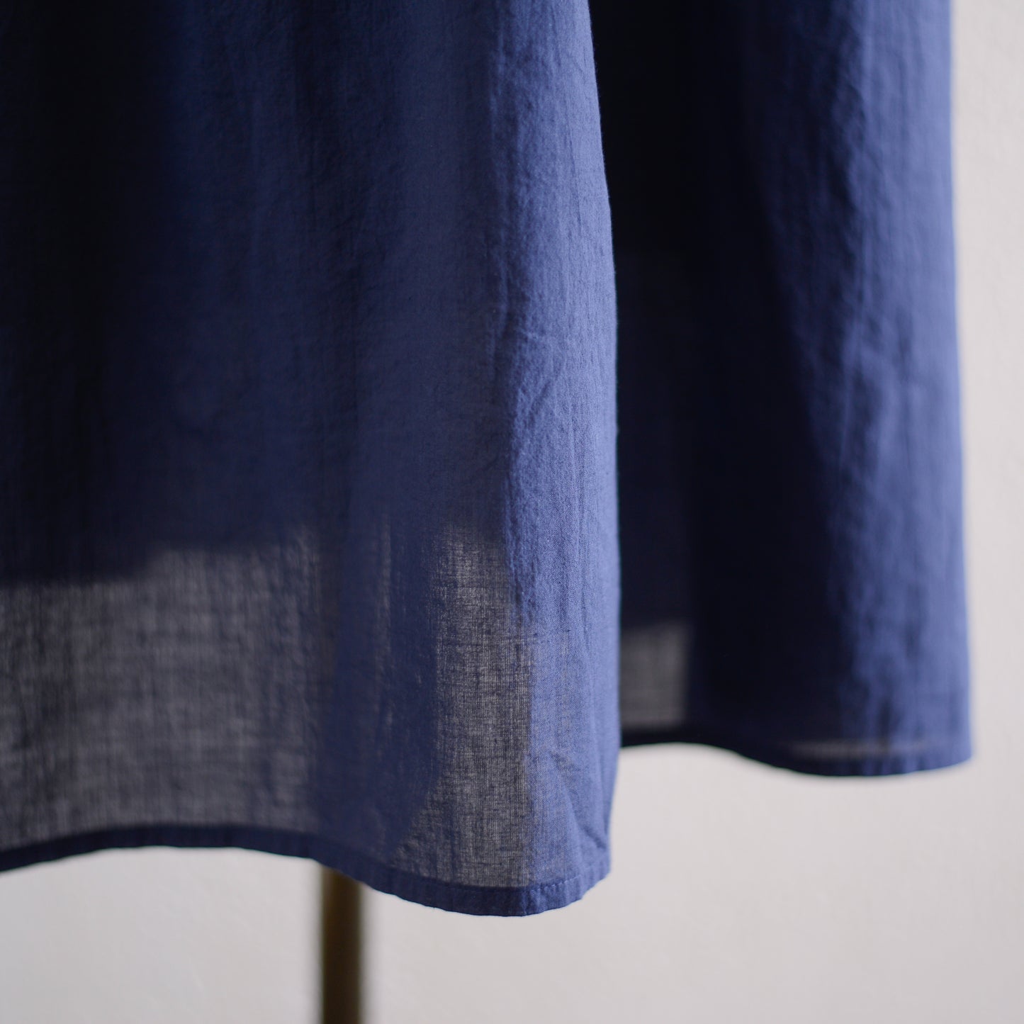 コットンリネン2ウェイギャザーワンピース Blue