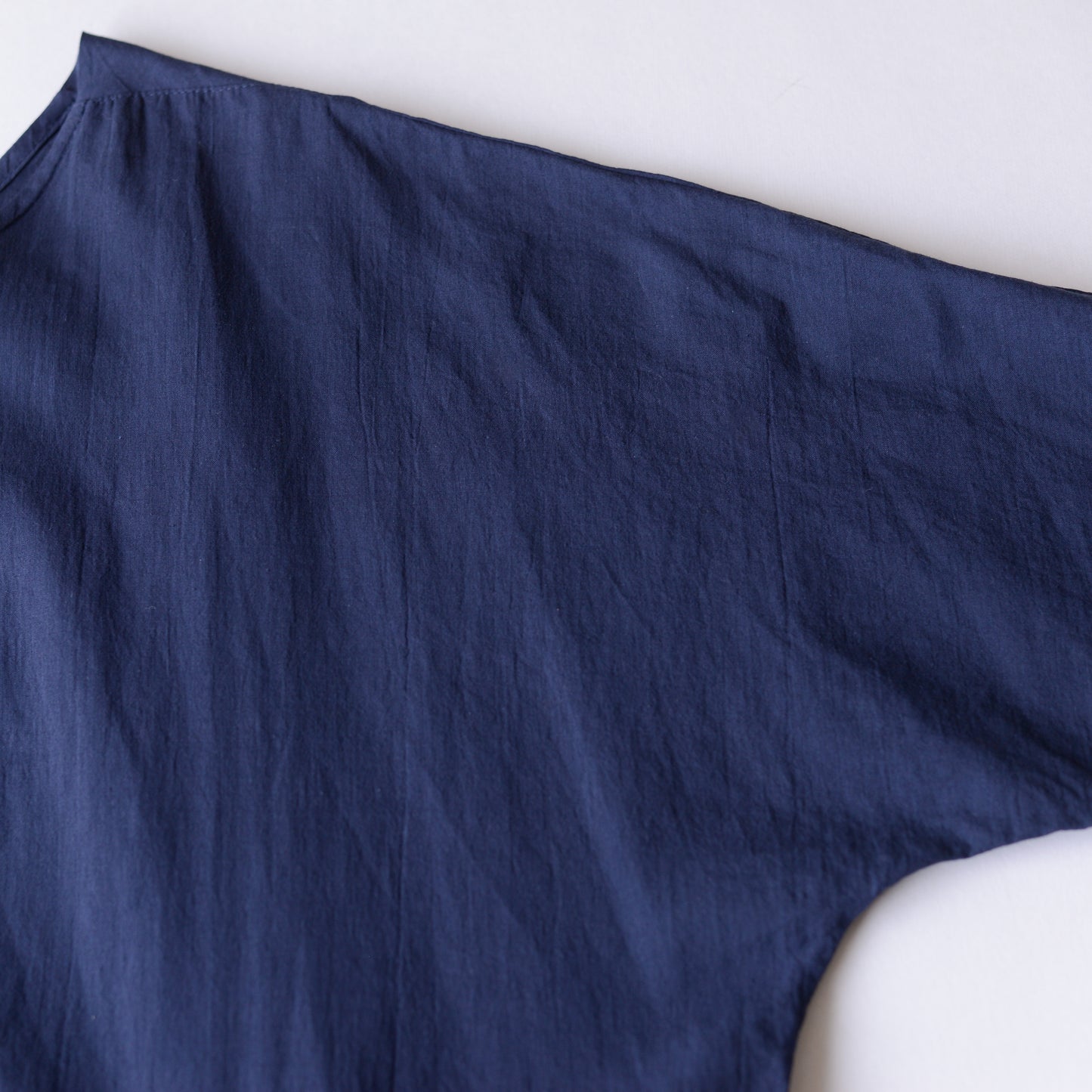 コットンリネン2ウェイギャザーワンピース Blue