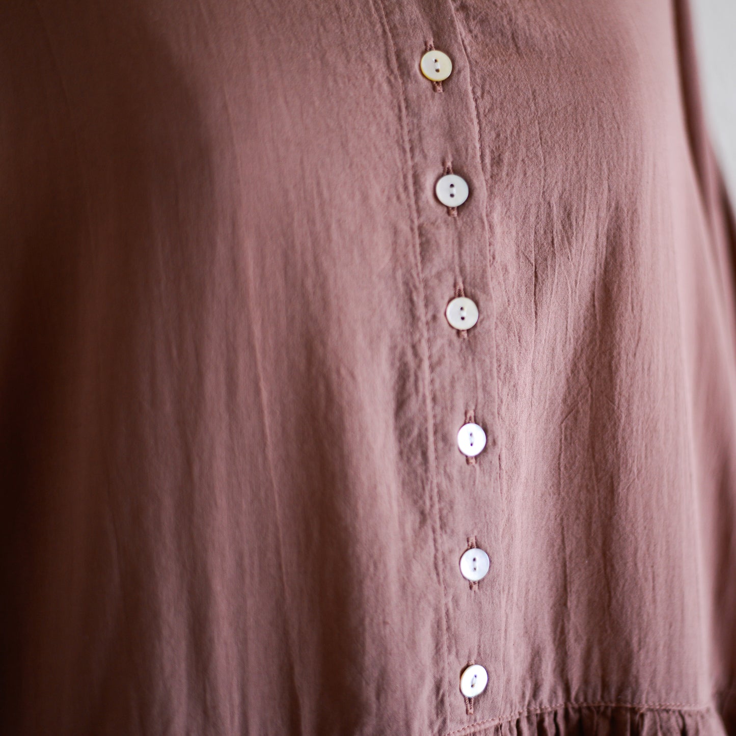 コットンリネン2ウェイギャザーワンピース Brown