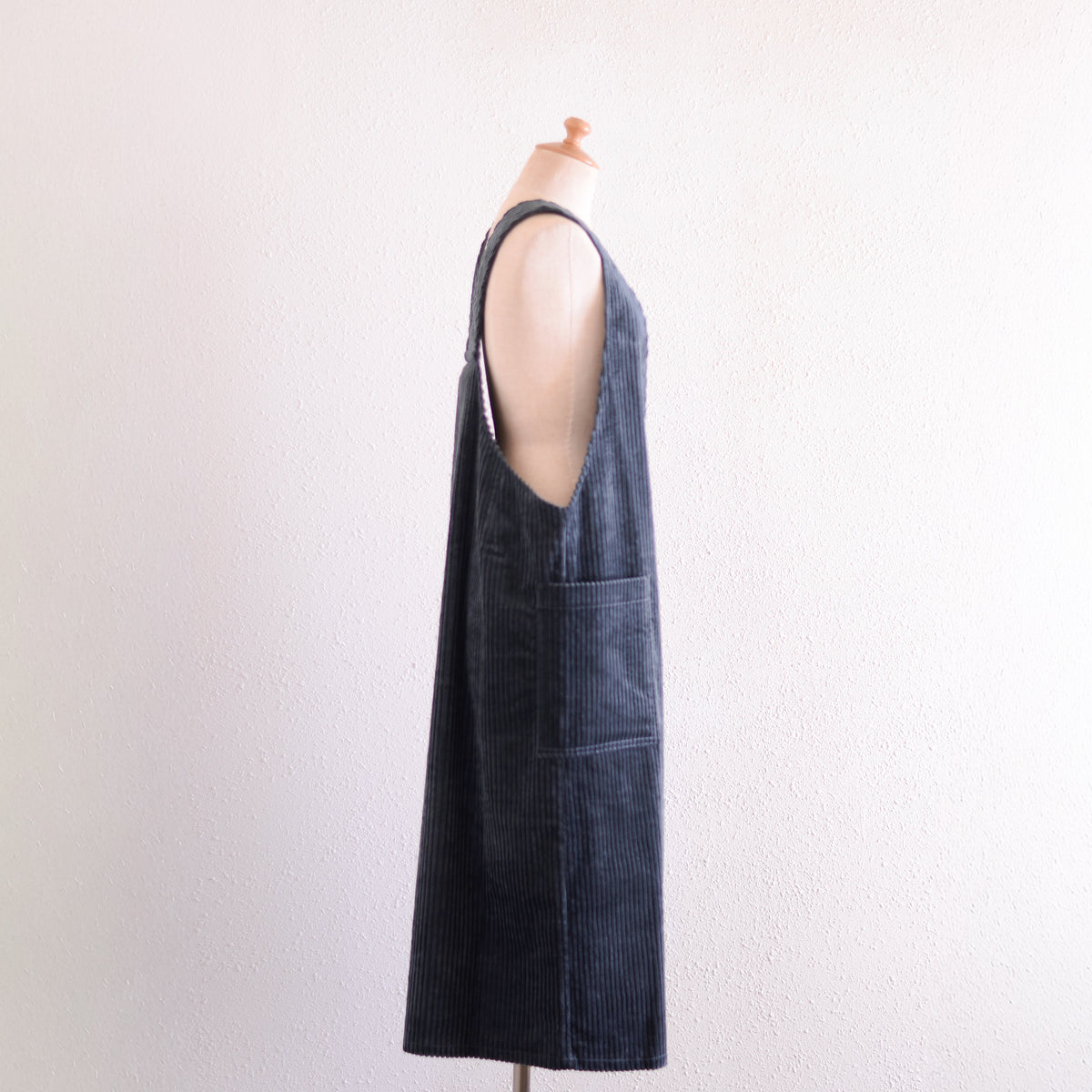 コットンコーデュロイVネックジャンパースカート Gray