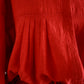 キュプラコットンリネンギャザーウエスト2ウェイワンピース Red