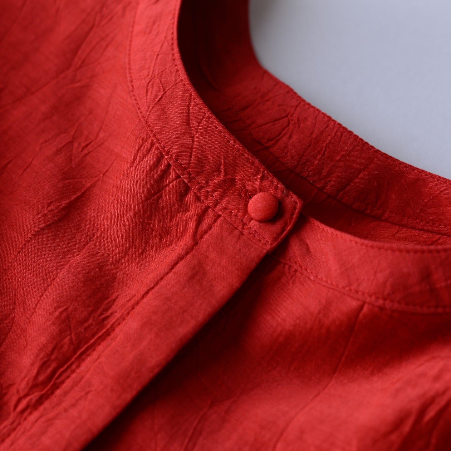 キュプラコットンリネンギャザーウエスト2ウェイワンピース Red