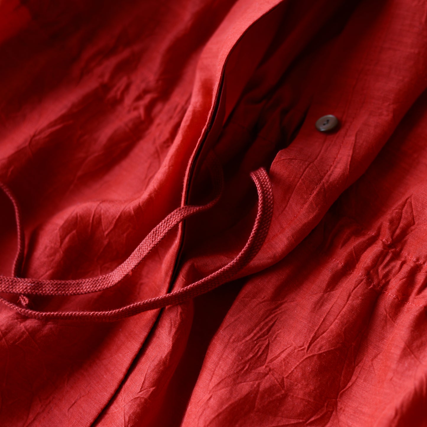 キュプラコットンリネンギャザーウエスト2ウェイワンピース Red