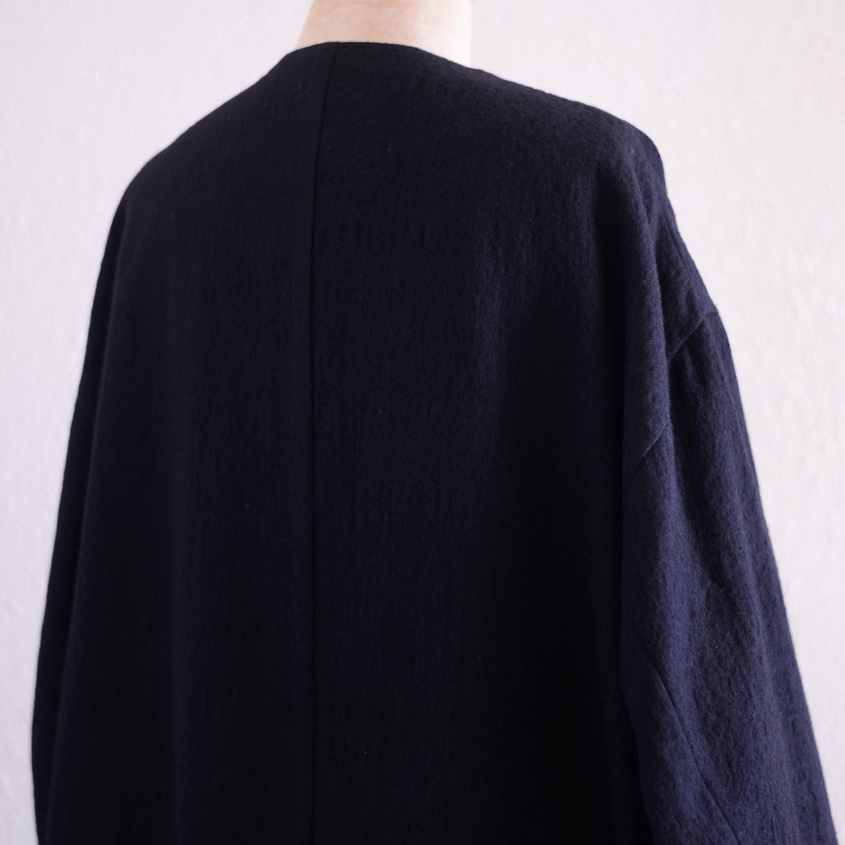 コットンウールダブルロングコート Black