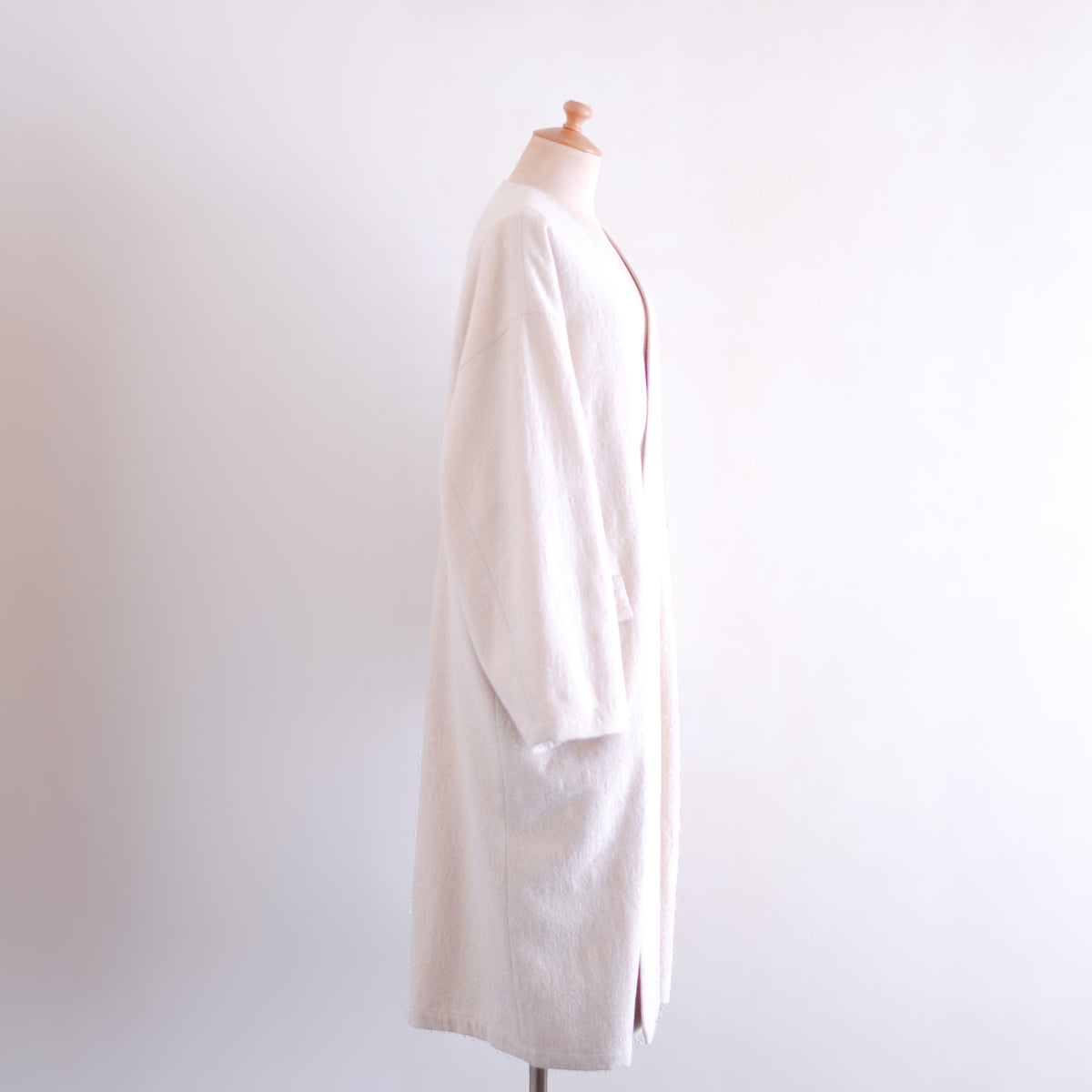 コットンウールダブルロングコート Light Beige