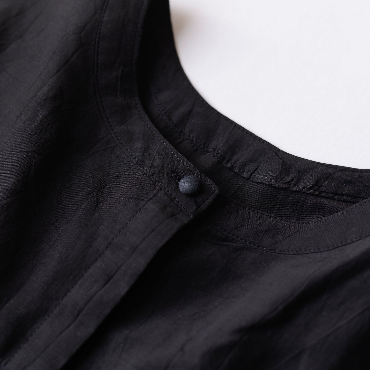 Cupra Cotton Linen Gathered Waist 2-Way Dress, Black