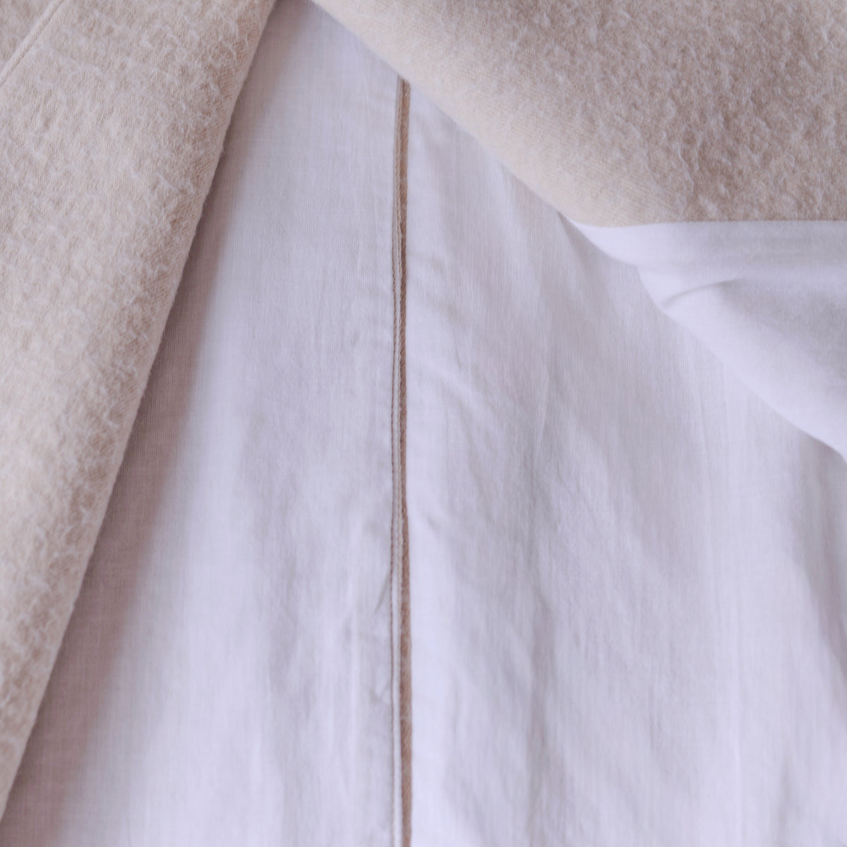 コットンウールダブルロングコート Light Beige