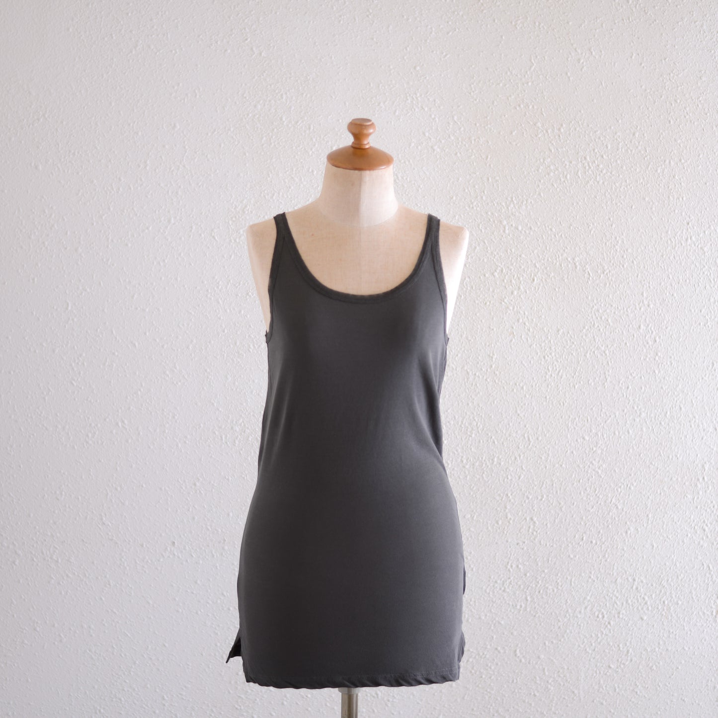 コットンチュールタンクトップ Charcoal Gray