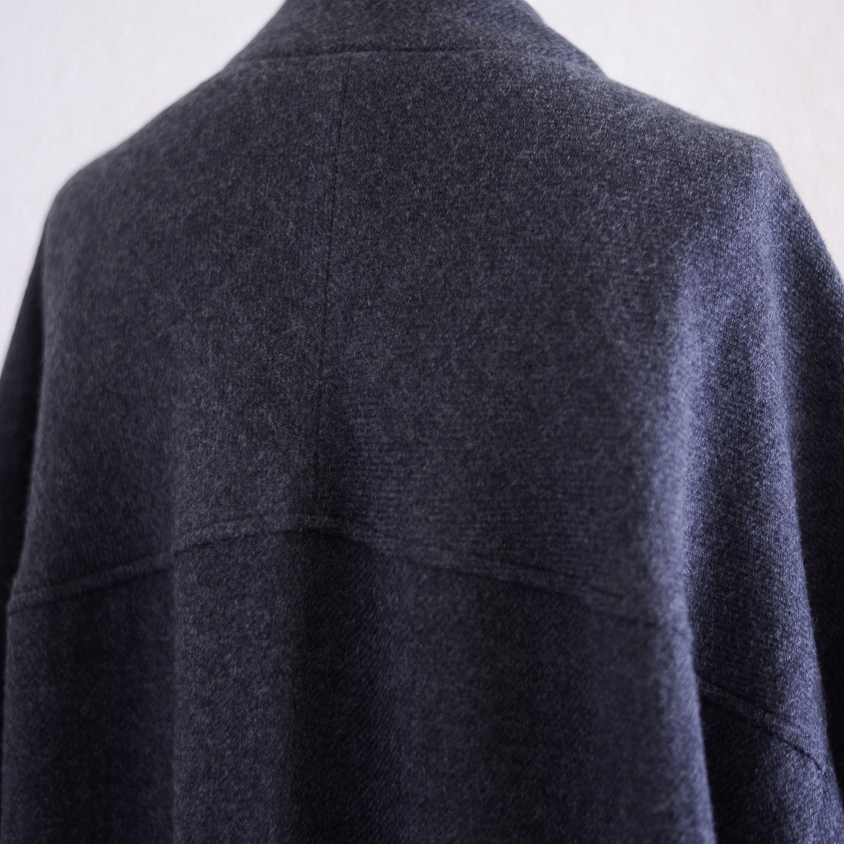 ソフトウールノーカラーコート Charcoal Gray