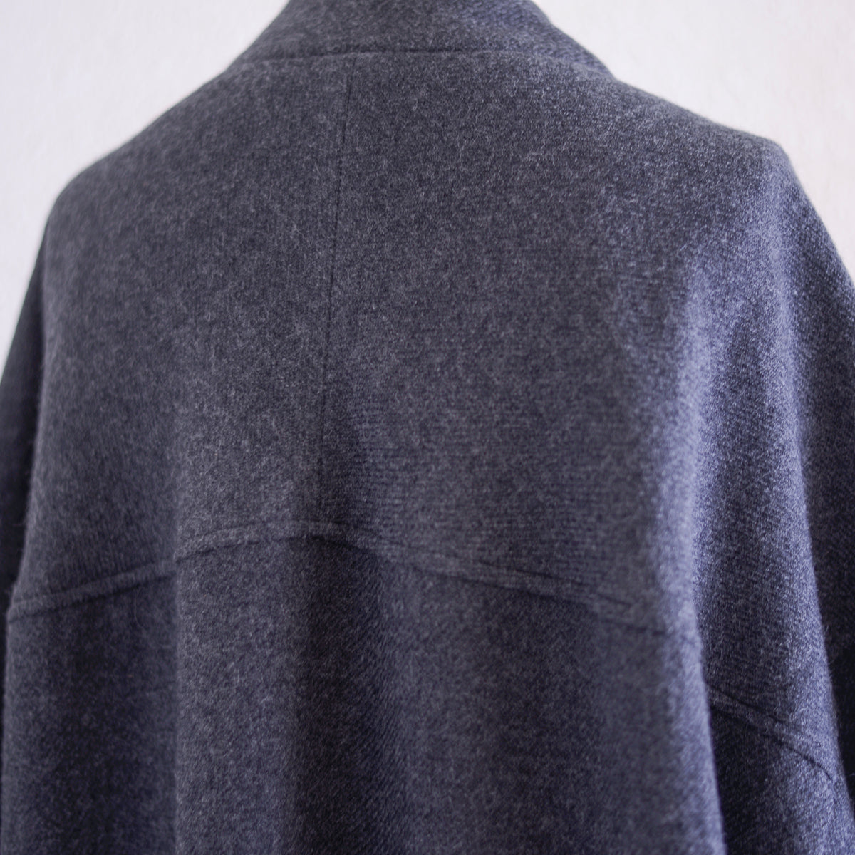 ソフトウールノーカラーコート Charcoal Gray