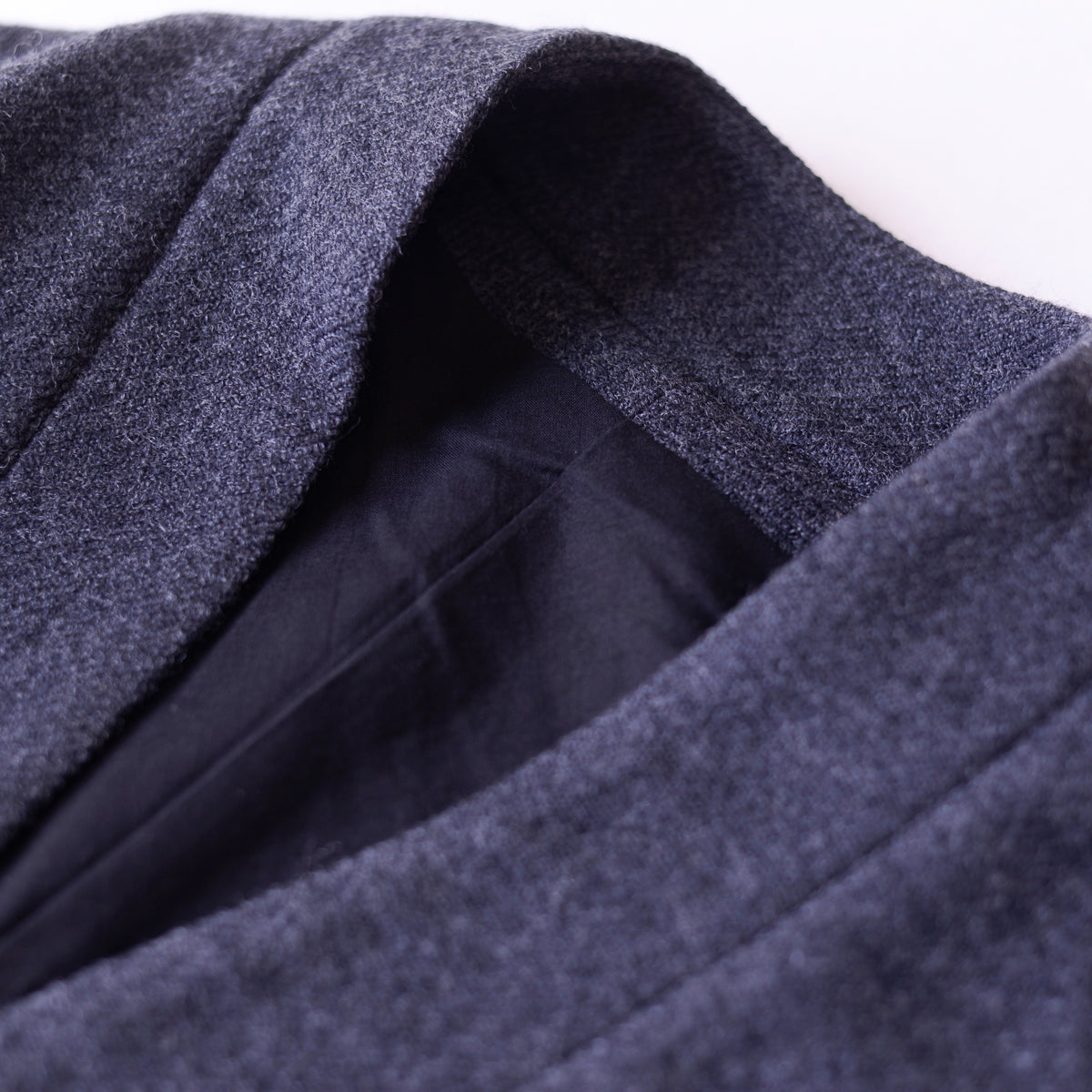 ソフトウールノーカラーコート Charcoal Gray