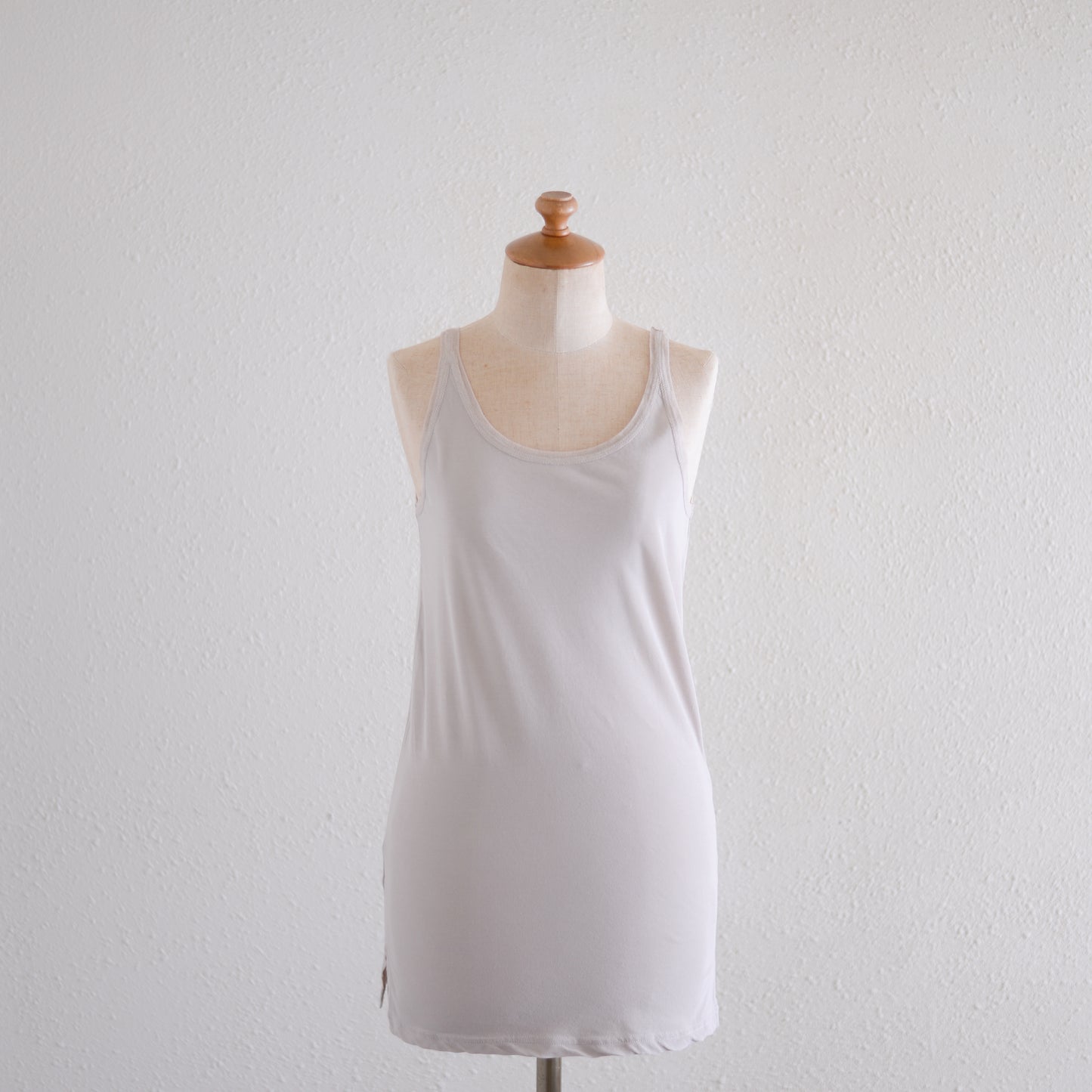 Cotton tulle tank top in Gray