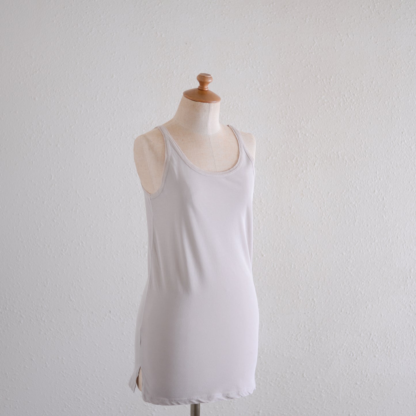 Cotton tulle tank top in Gray