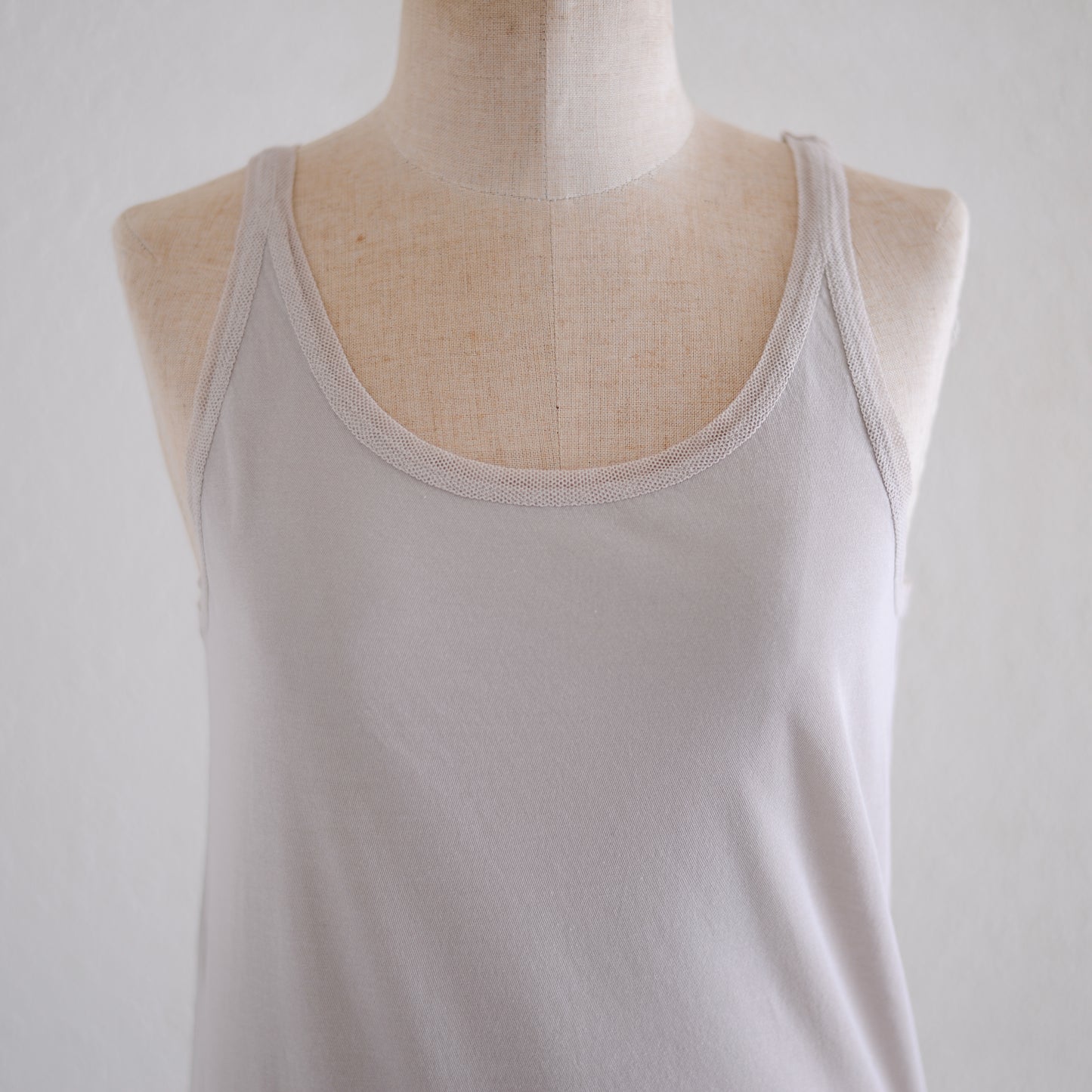 Cotton tulle tank top in Gray