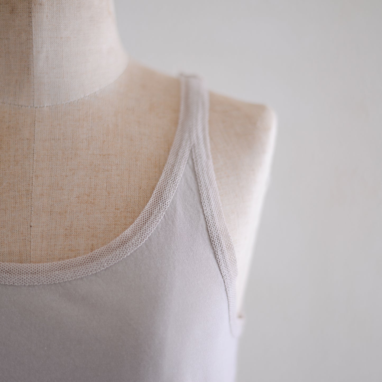 Cotton tulle tank top in Gray