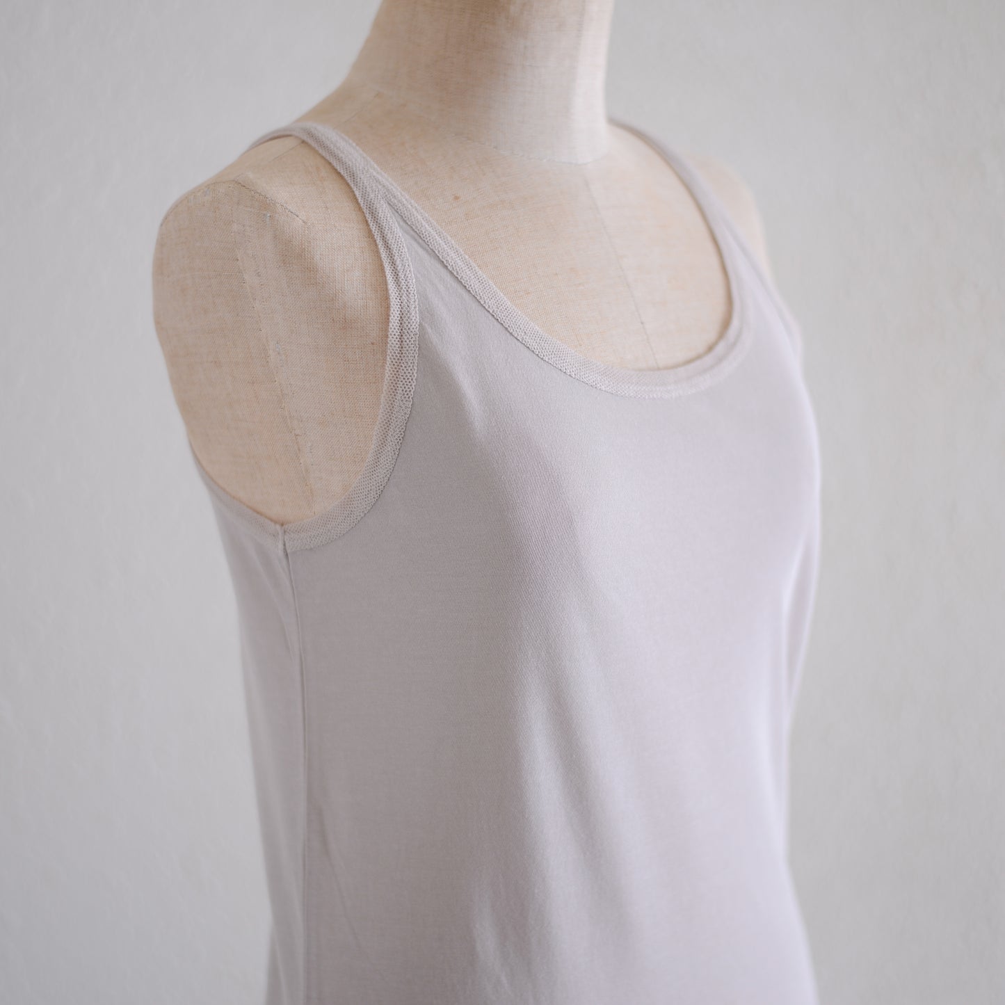 Cotton tulle tank top in Gray