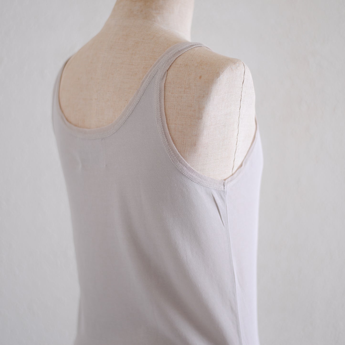 Cotton tulle tank top in Gray