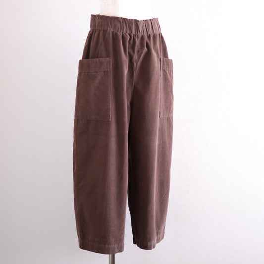 Cotton Side-Pocket Easy Pants Brown