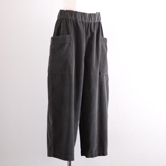 Cotton Side-Pocket Easy Pants Charcoal Gray