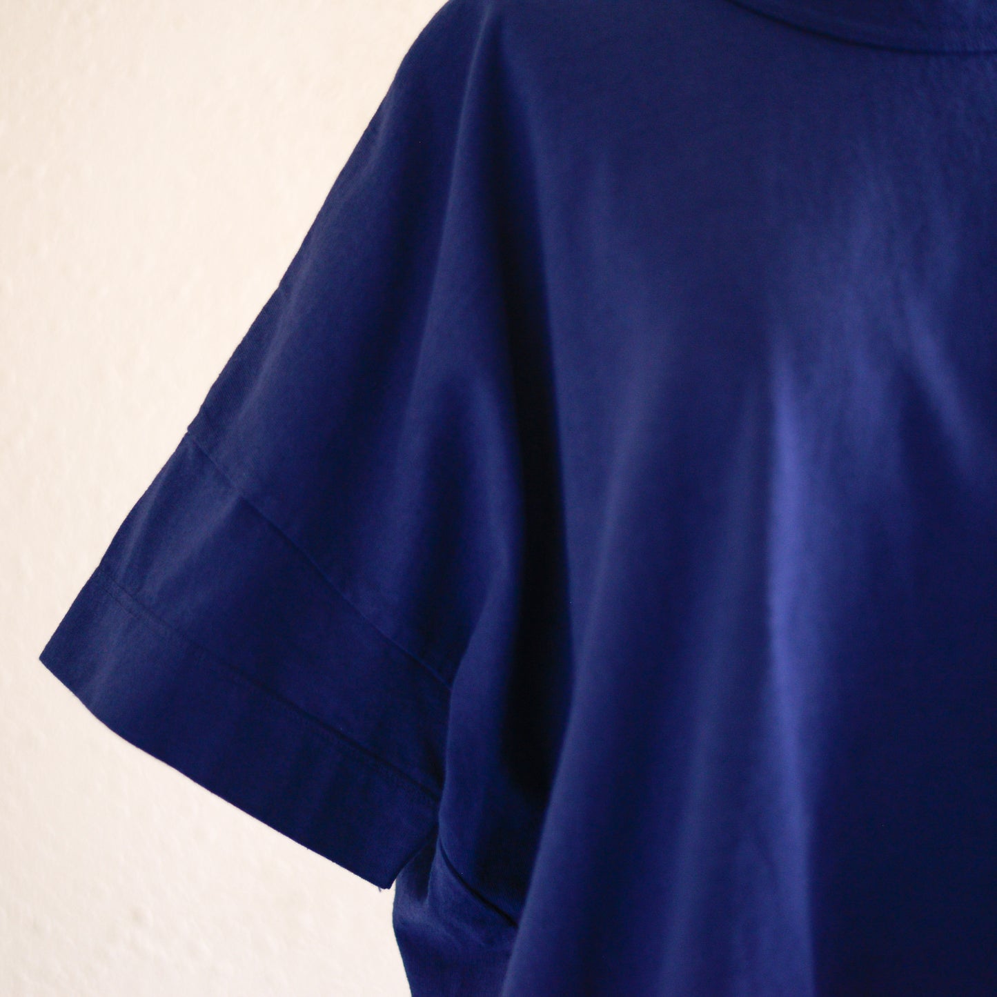 コットンドロップショルダーTシャツ Navy