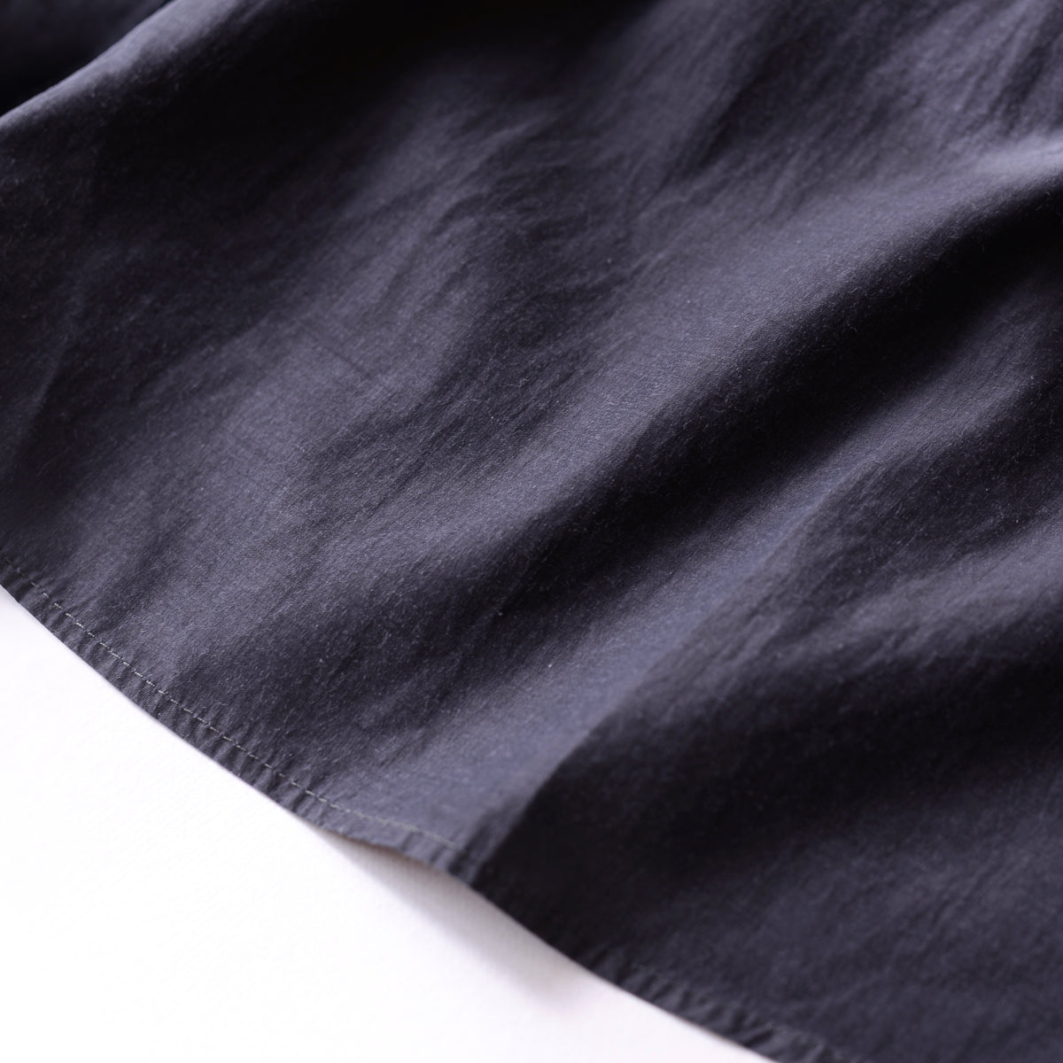 キュプラコットンスタンドフリルブラウス Charcoal Grey