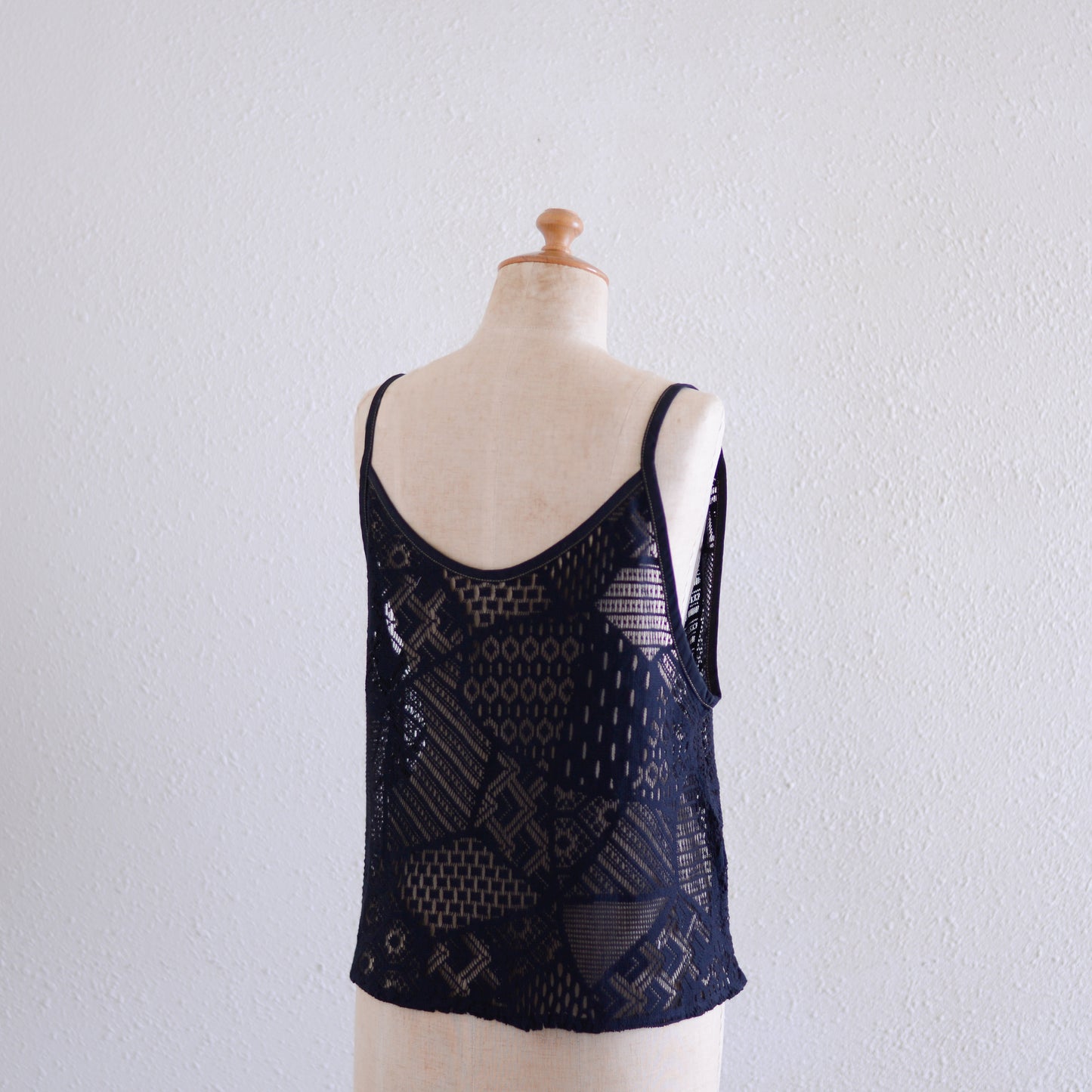 コットンクロシェキャミソール Black