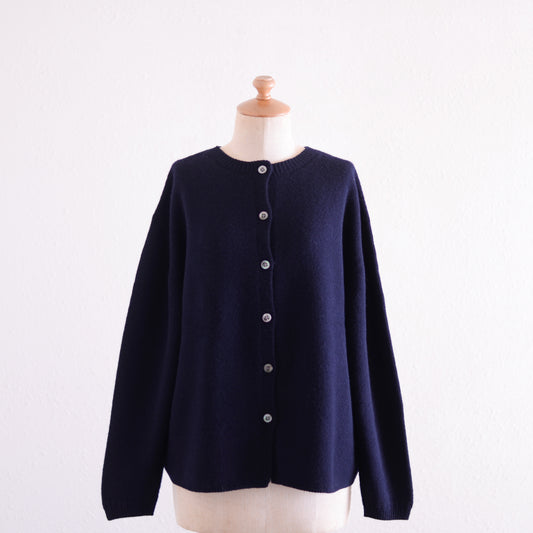 Superfine Merino Wool 2-Way Cardigan Black Navy