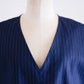 リネンレーヨンVネックタックプルオーバー Navy