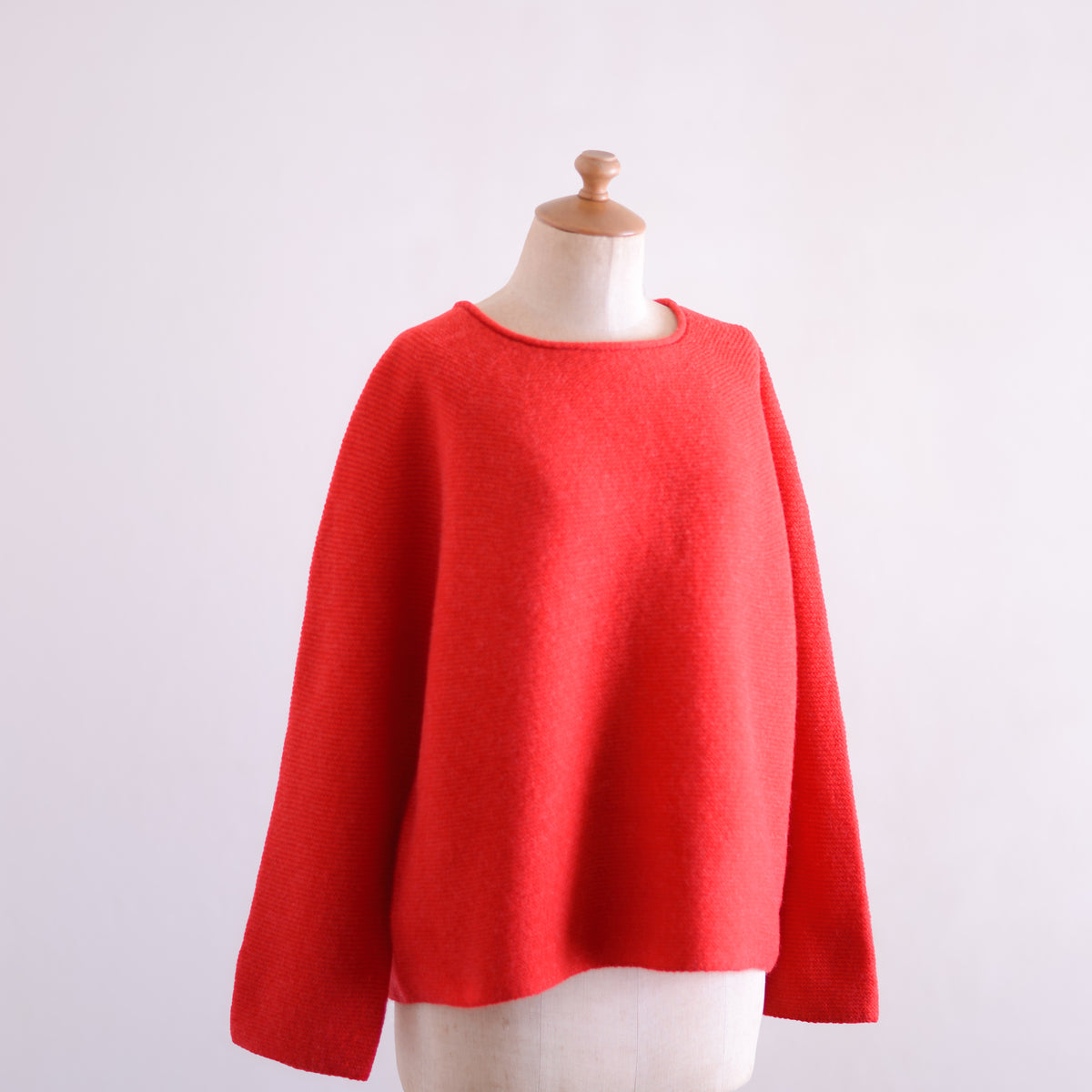 ウールカシミアホールガーメント２ウェイカーディガンRed