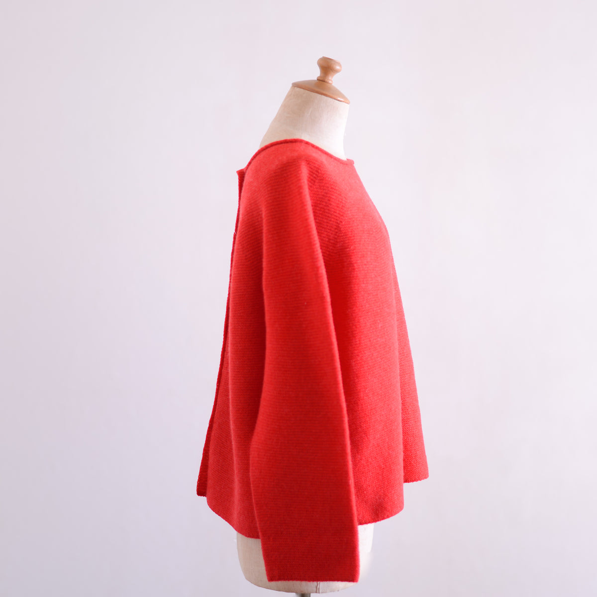 ウールカシミアホールガーメント２ウェイカーディガンRed