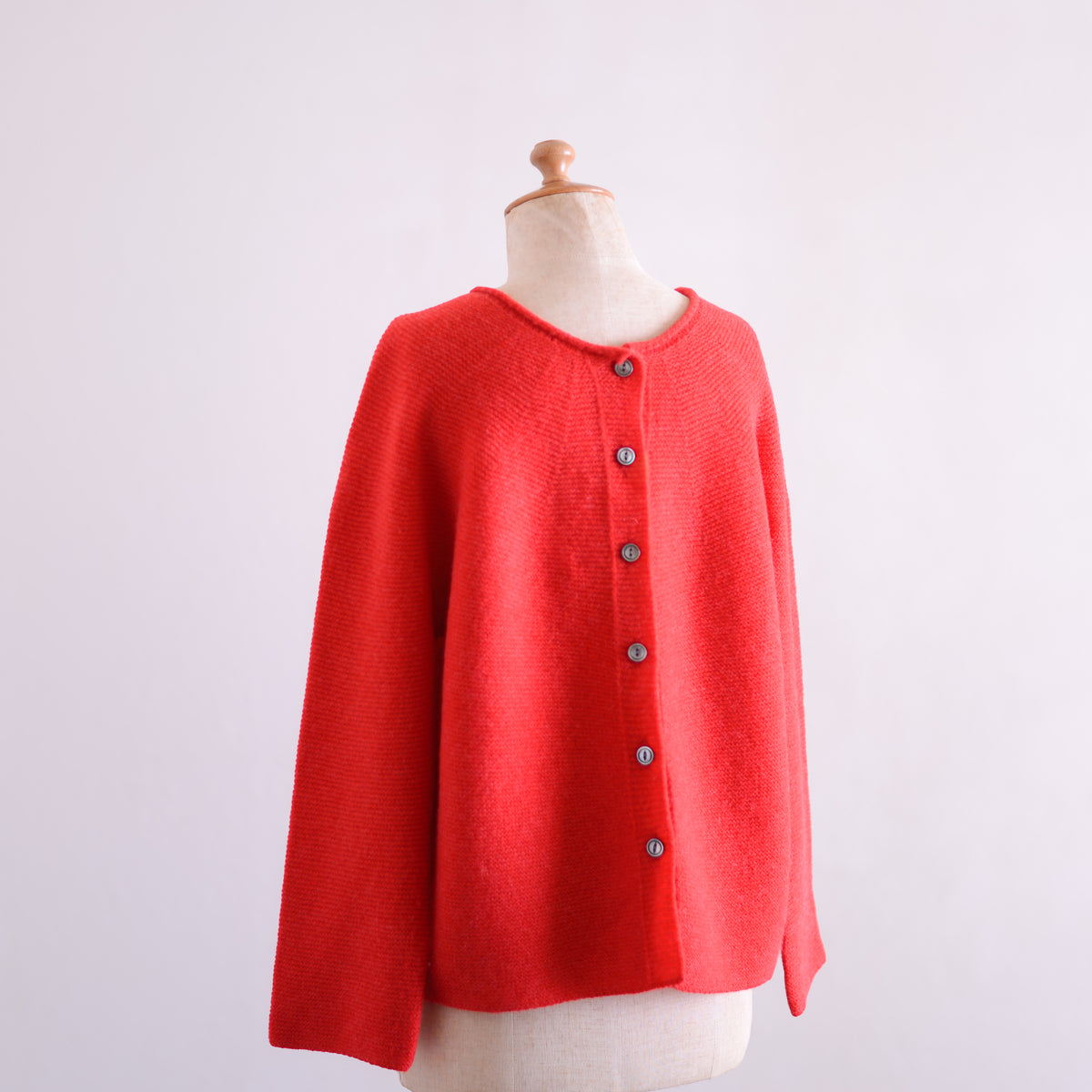 ウールカシミアホールガーメント２ウェイカーディガンRed