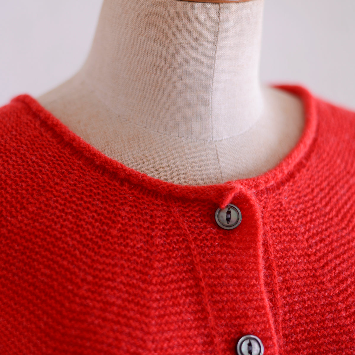 ウールカシミアホールガーメント２ウェイカーディガンRed