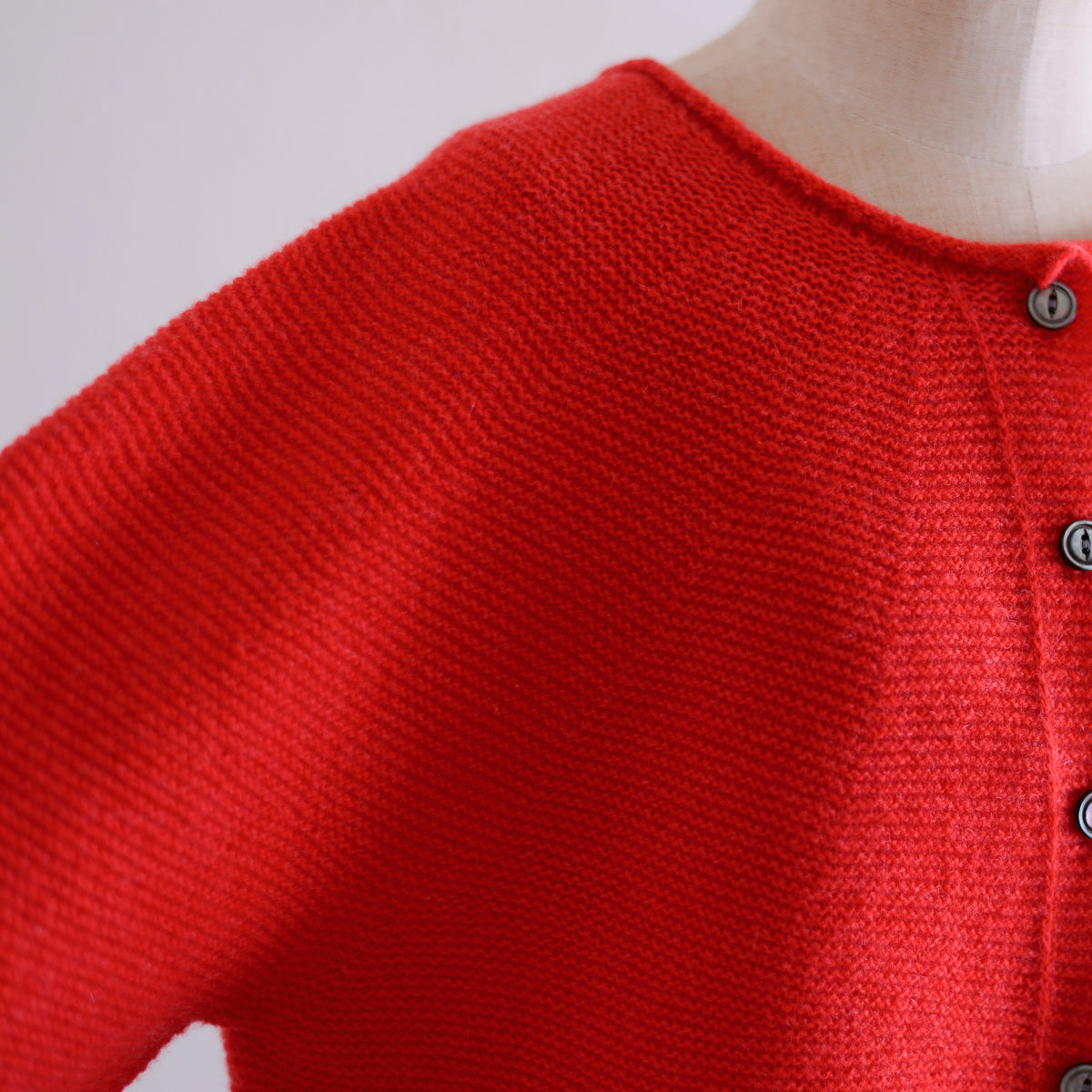 ウールカシミアホールガーメント２ウェイカーディガンRed