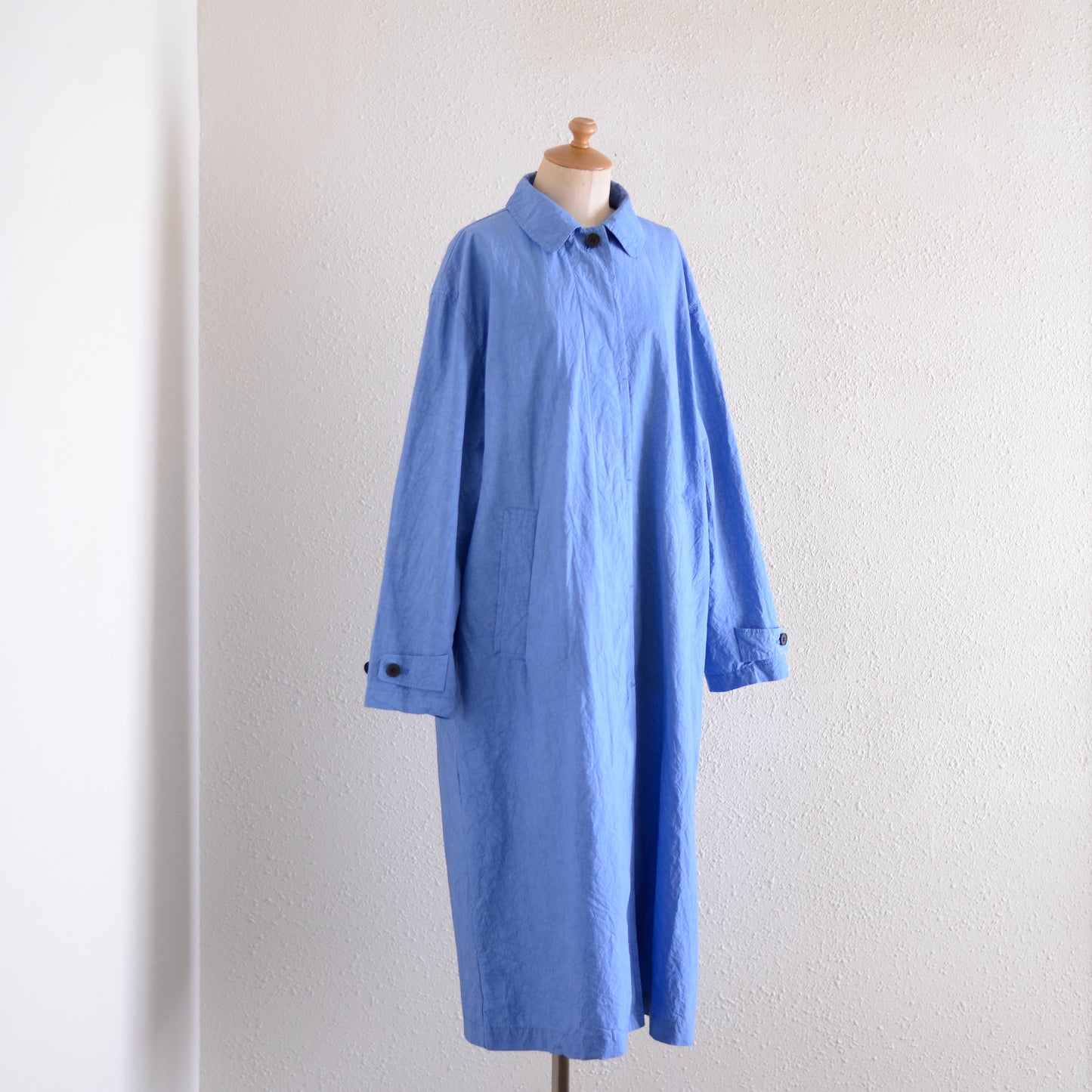 コットンリネンバルマカーンコート Blue