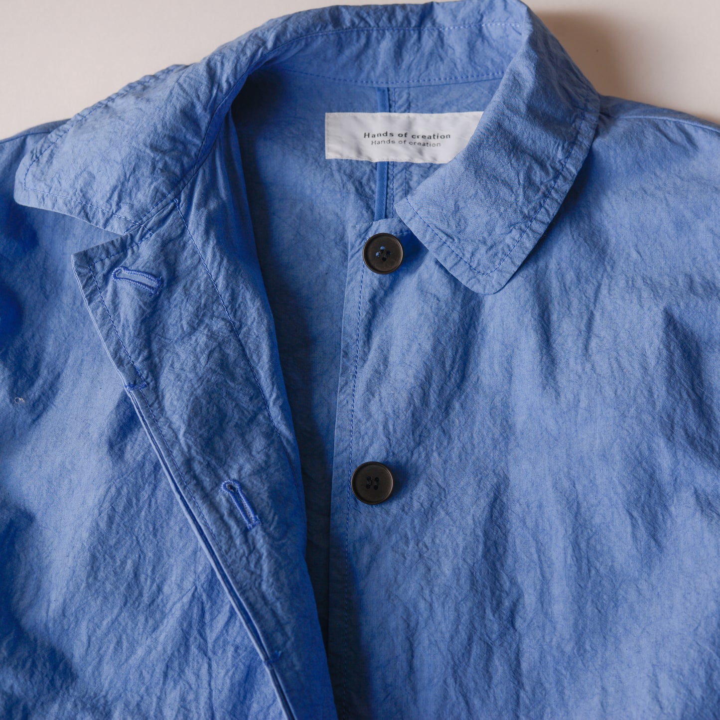 コットンリネンバルマカーンコート Blue