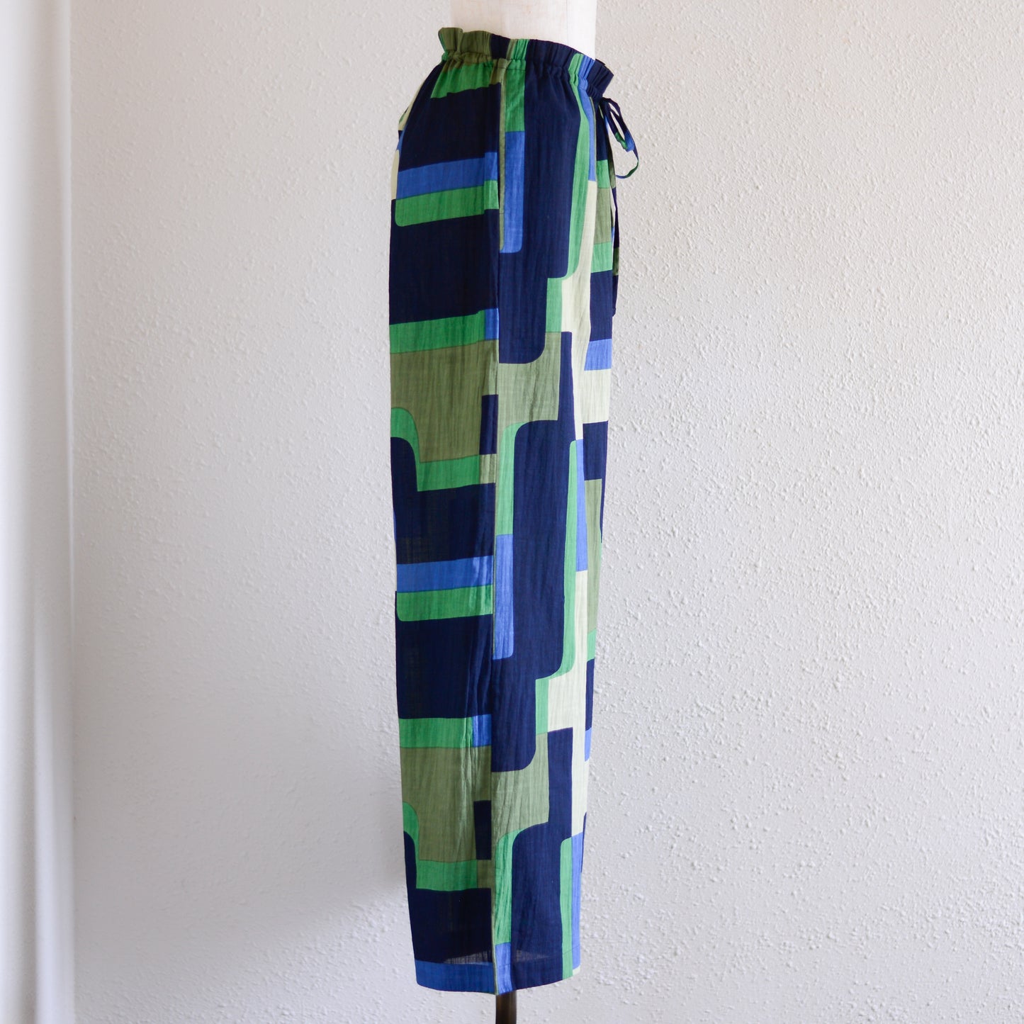 コットンプリンティッドワイドパンツ Green