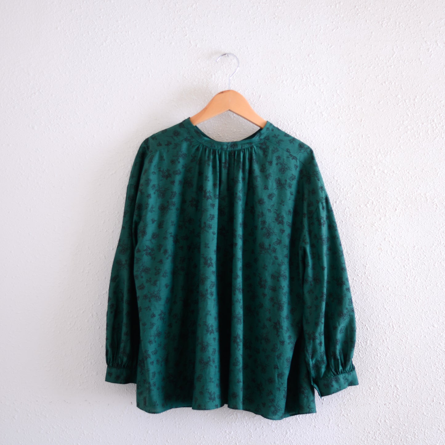 コットンキュプラ2ウェイフラワーブラウス Green