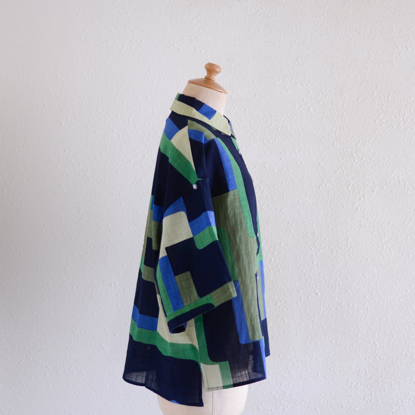 コットンプリンティッドショートスリーブシャツ Green