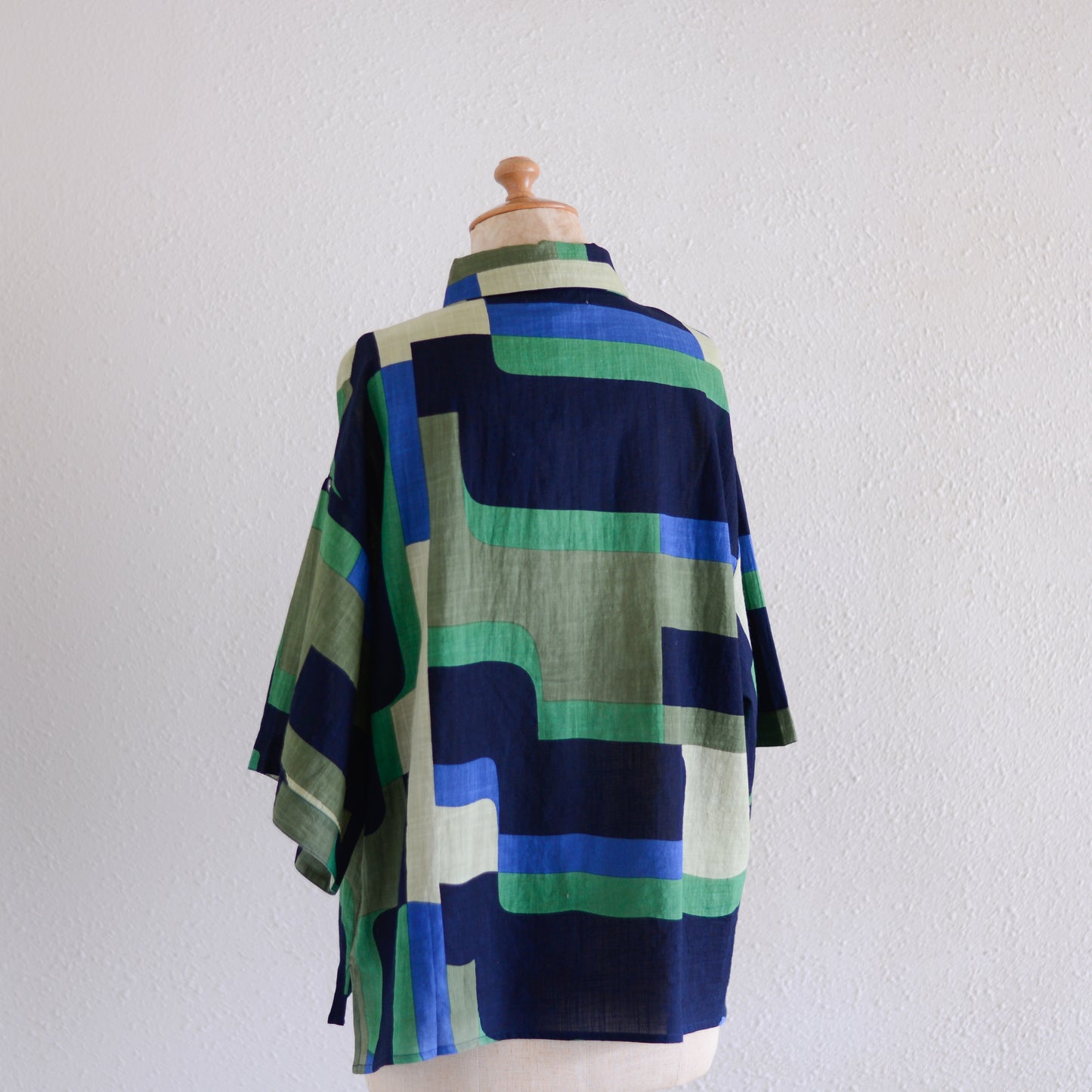 コットンプリンティッドショートスリーブシャツ Green