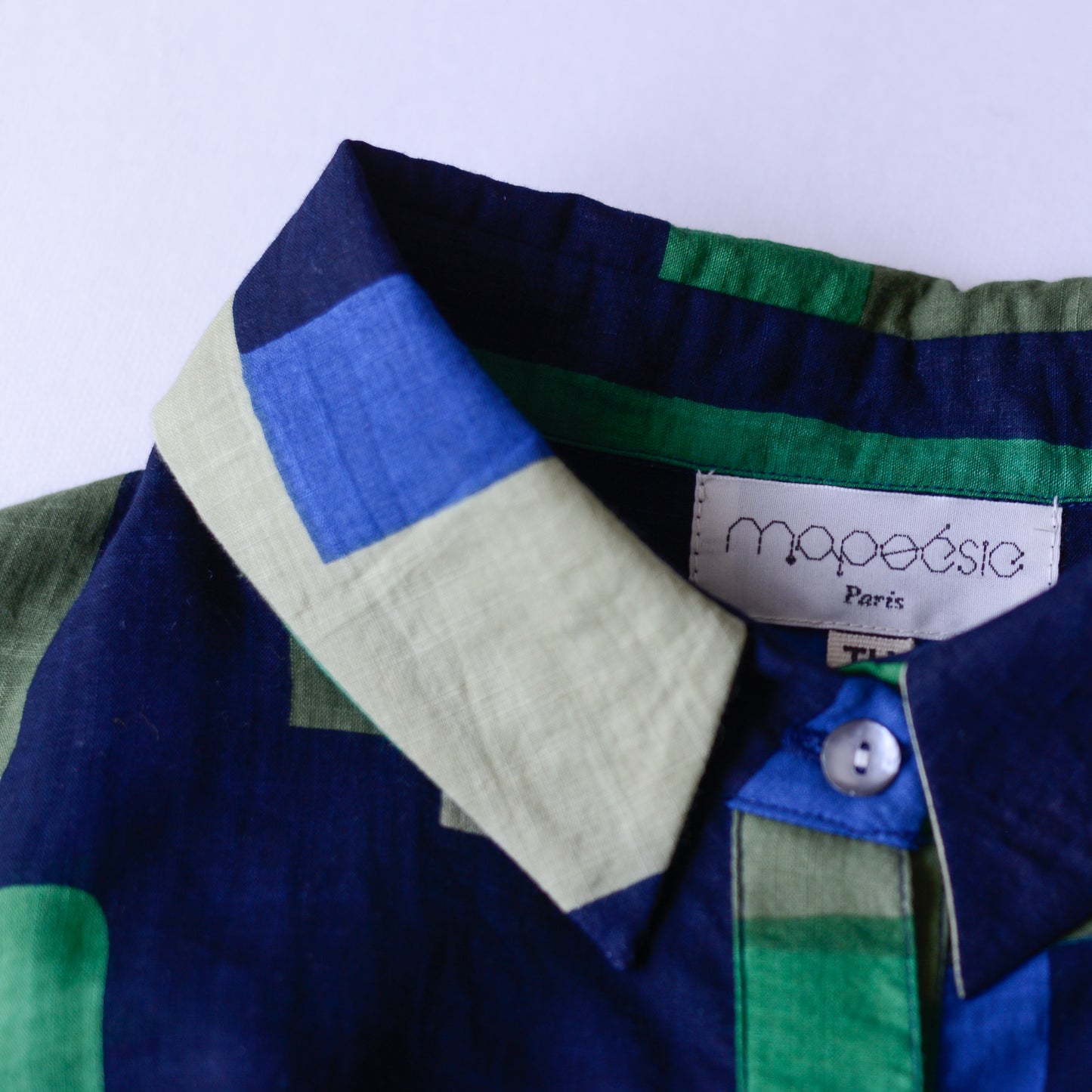 コットンプリンティッドショートスリーブシャツ Green