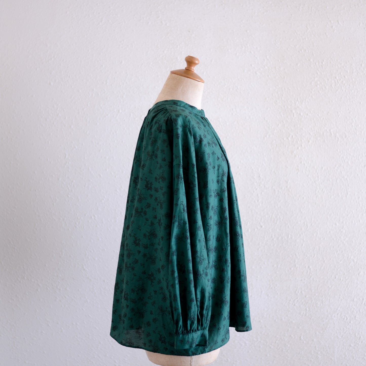 コットンキュプラ2ウェイフラワーブラウス Green