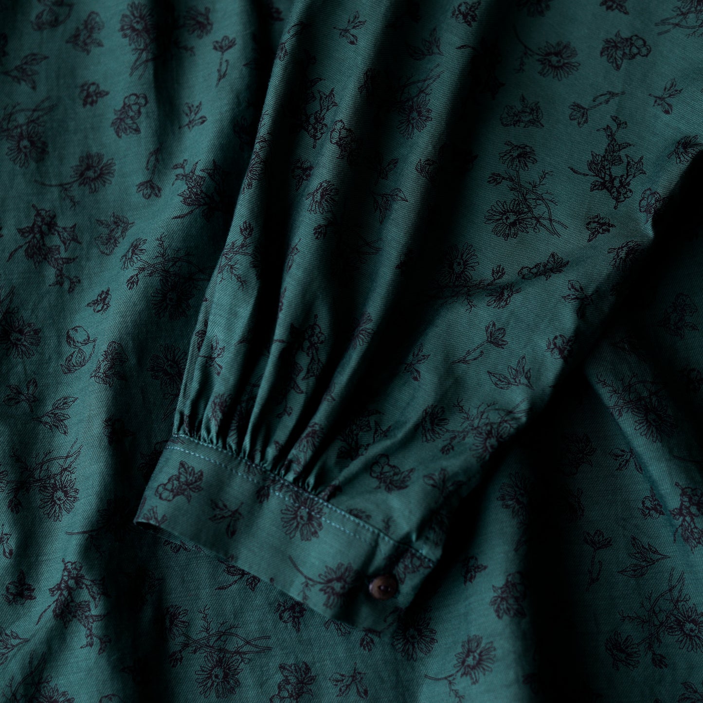 コットンキュプラ2ウェイフラワーブラウス Green