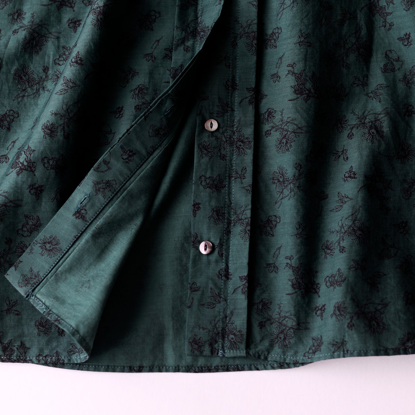 コットンキュプラ2ウェイフラワーブラウス Green