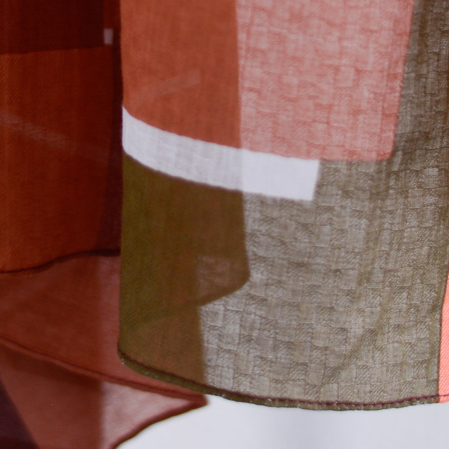 コットンショール Caramel Checkered Pattern